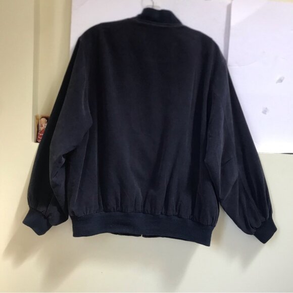 Balenciaga Bomber Navy Jacket Logo Zipper Pocket Lined Vintage Minimalist Coat M - Picture 3 of 16